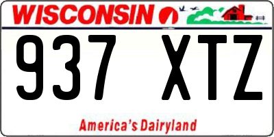 WI license plate 937XTZ