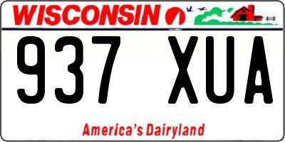 WI license plate 937XUA