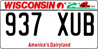 WI license plate 937XUB