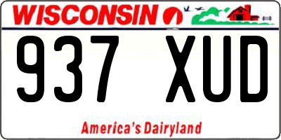 WI license plate 937XUD