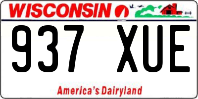 WI license plate 937XUE