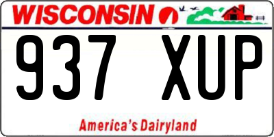 WI license plate 937XUP