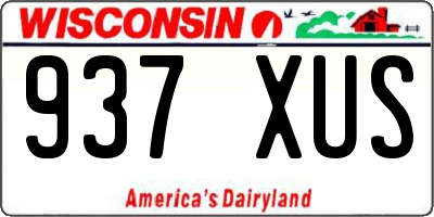 WI license plate 937XUS