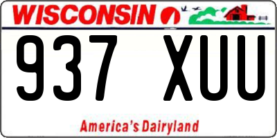 WI license plate 937XUU