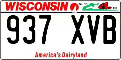 WI license plate 937XVB