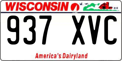WI license plate 937XVC