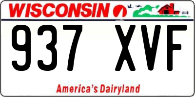 WI license plate 937XVF