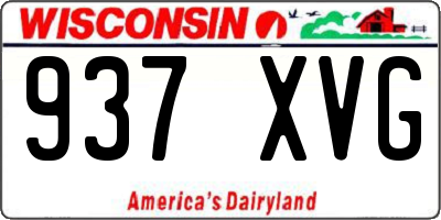 WI license plate 937XVG