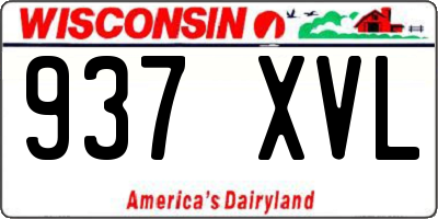 WI license plate 937XVL