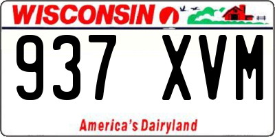 WI license plate 937XVM