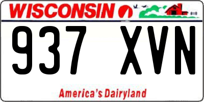WI license plate 937XVN