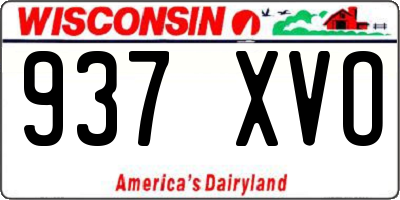 WI license plate 937XVO