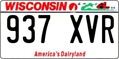 WI license plate 937XVR