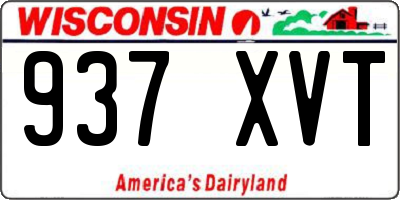 WI license plate 937XVT