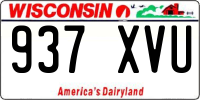 WI license plate 937XVU