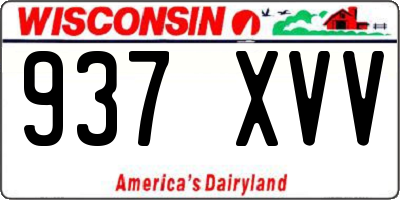 WI license plate 937XVV