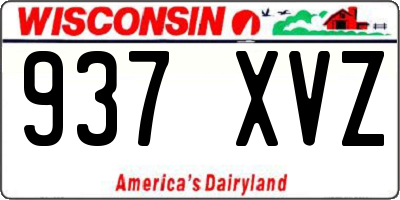 WI license plate 937XVZ