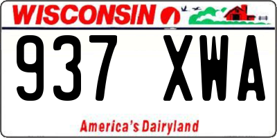 WI license plate 937XWA