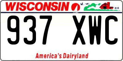 WI license plate 937XWC