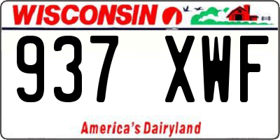 WI license plate 937XWF