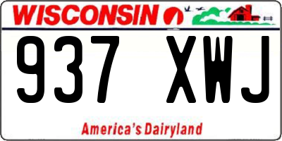 WI license plate 937XWJ