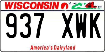 WI license plate 937XWK