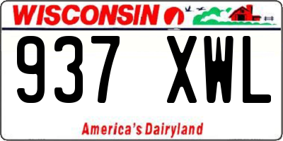 WI license plate 937XWL