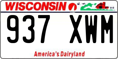 WI license plate 937XWM