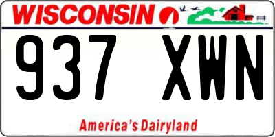 WI license plate 937XWN