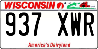 WI license plate 937XWR