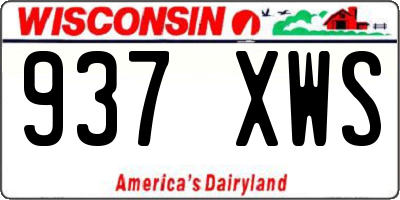 WI license plate 937XWS