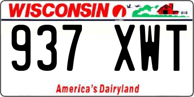 WI license plate 937XWT