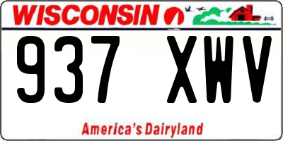 WI license plate 937XWV