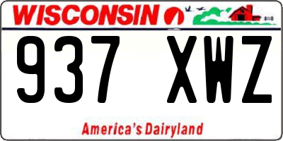 WI license plate 937XWZ