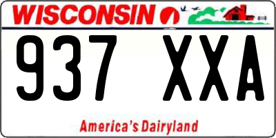 WI license plate 937XXA