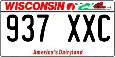 WI license plate 937XXC