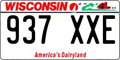 WI license plate 937XXE