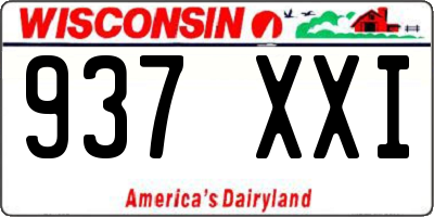 WI license plate 937XXI