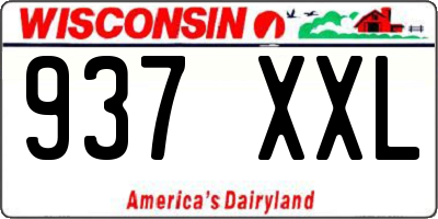 WI license plate 937XXL