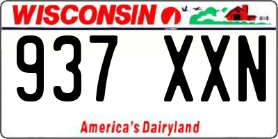 WI license plate 937XXN