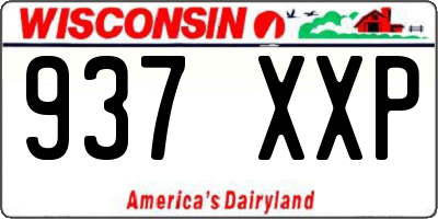WI license plate 937XXP