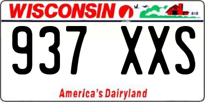 WI license plate 937XXS