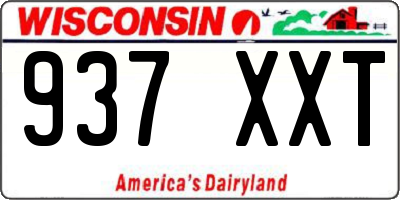 WI license plate 937XXT