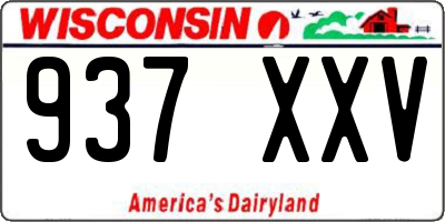 WI license plate 937XXV