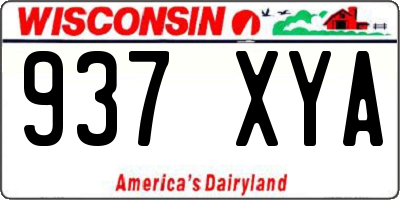 WI license plate 937XYA