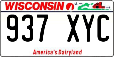 WI license plate 937XYC