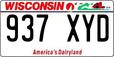 WI license plate 937XYD