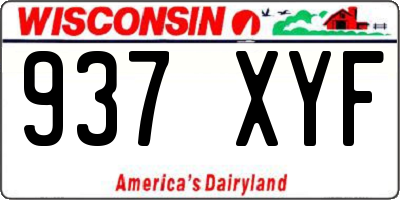 WI license plate 937XYF