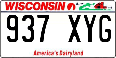 WI license plate 937XYG