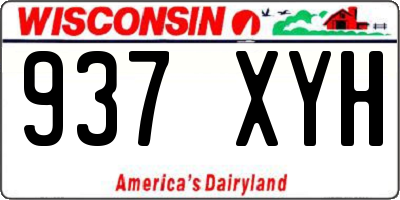 WI license plate 937XYH